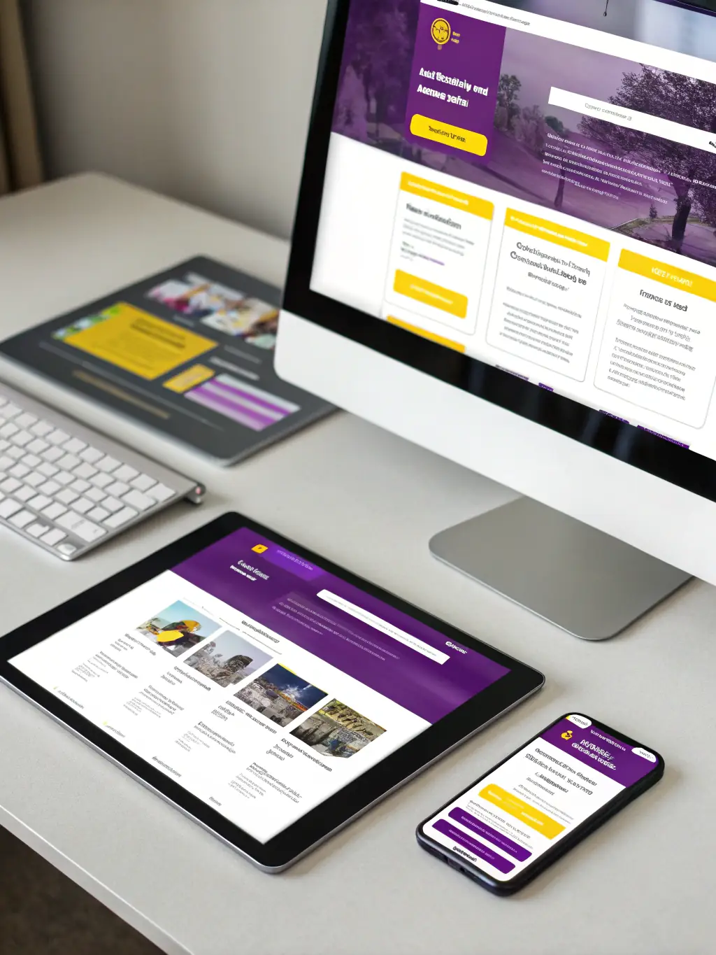 A modern, responsive website displayed on multiple devices, showcasing sleek design and user interface, representing KingSynergy's Web Development & Design service.