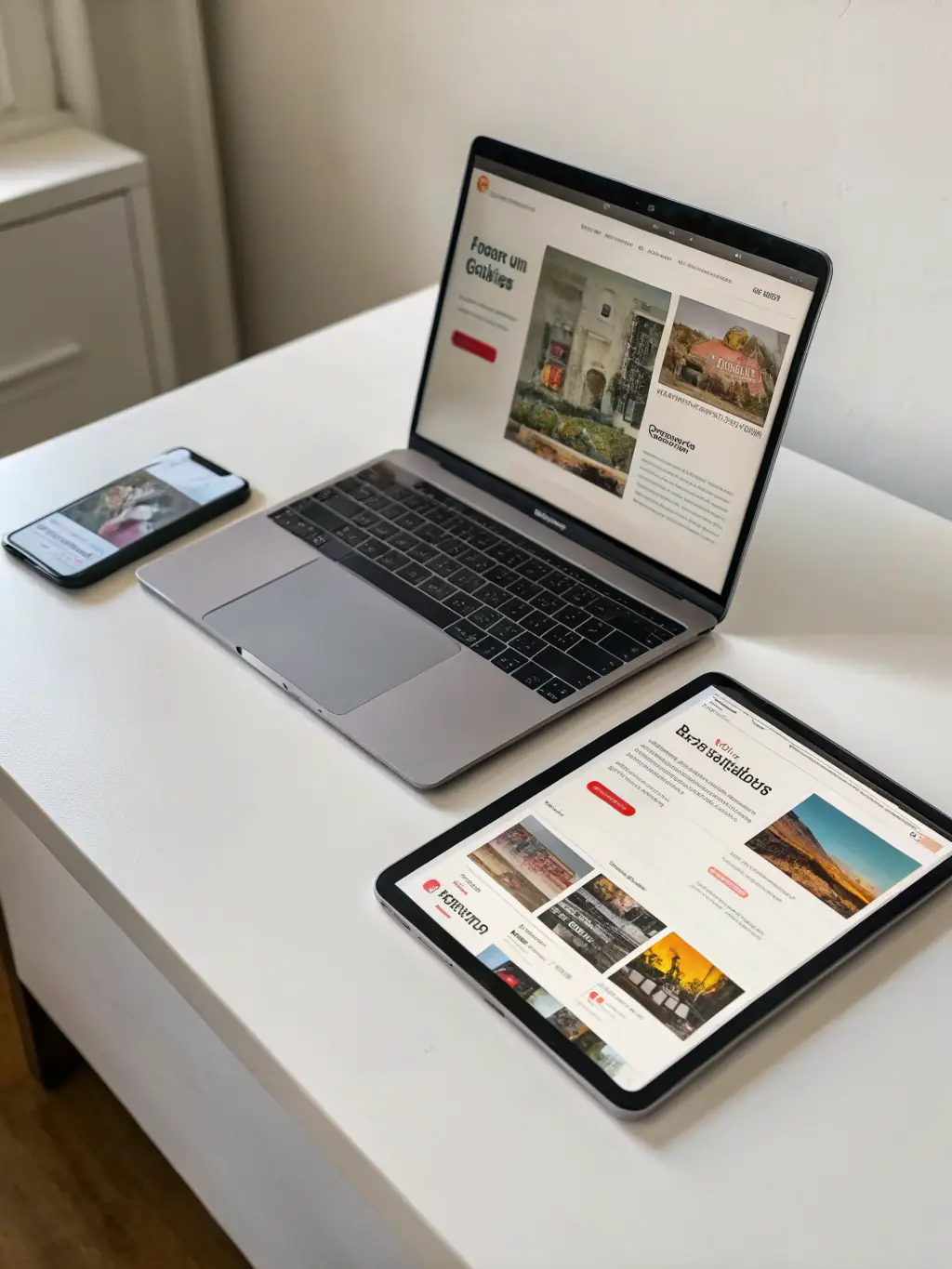 An image representing web development and design, showing a responsive website on multiple devices, symbolizing a beautiful and functional digital presence.
